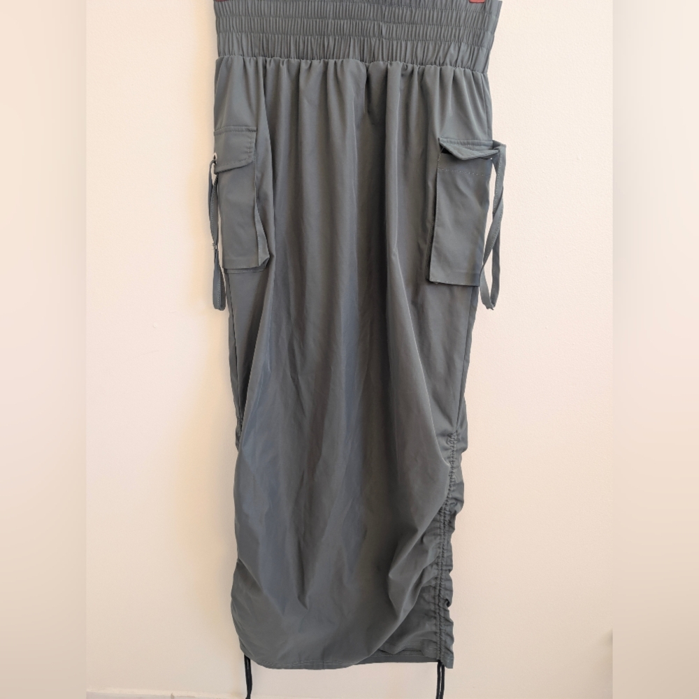 Dolls Kill Green Cargo Midi Skirt | Size L - Picture 7 of 7
